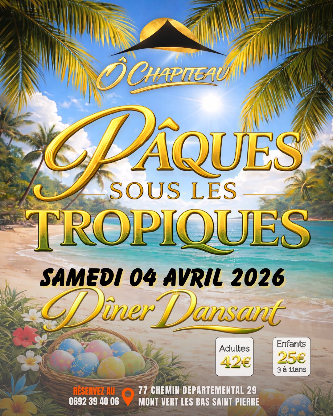 Ô chapiteau Facebook ad: Samedi 04 avril 2026 DÎNER DANSANT
