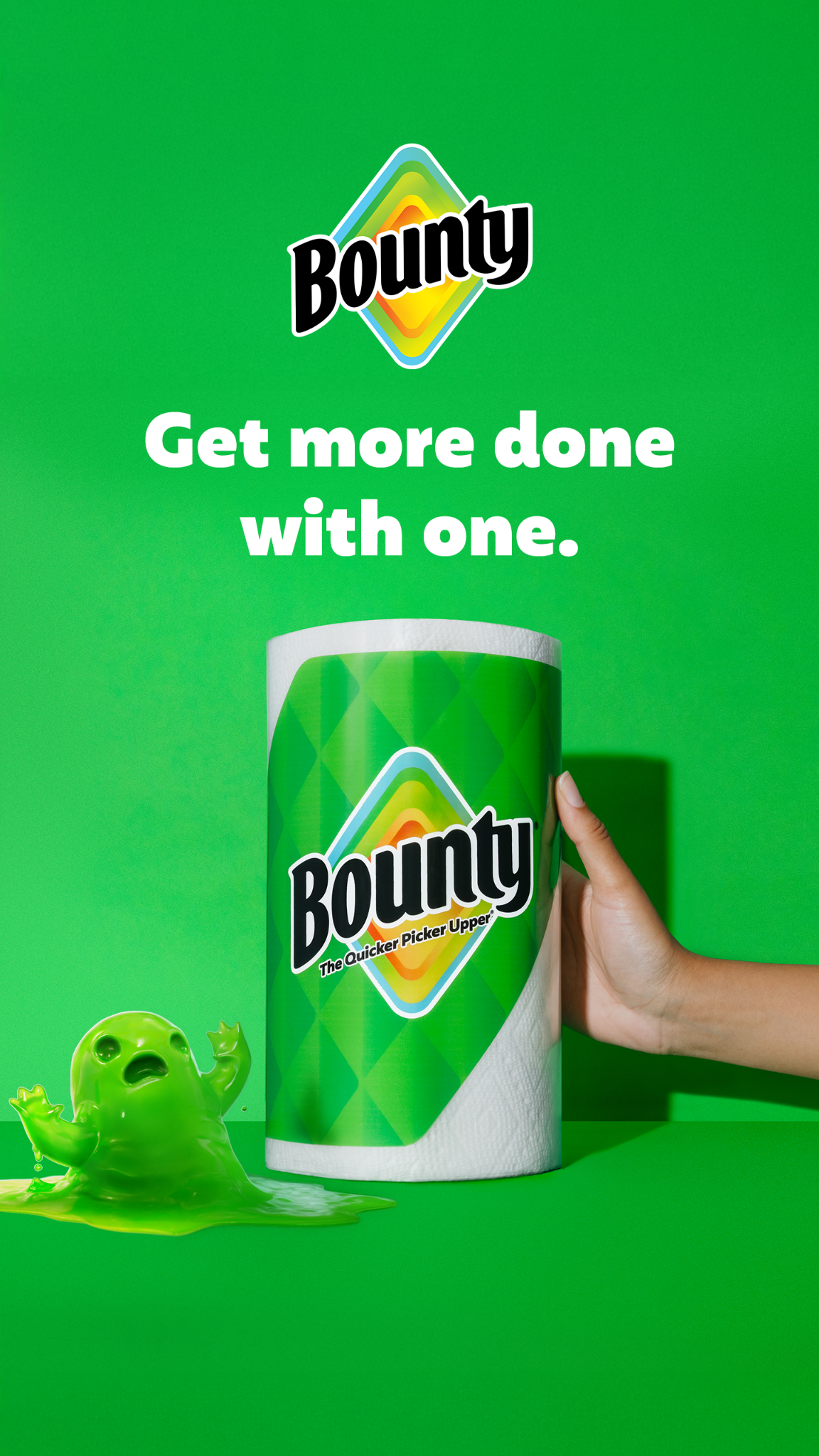 Bounty Facebook ad: Messes Happen! Clean them up in a flash…