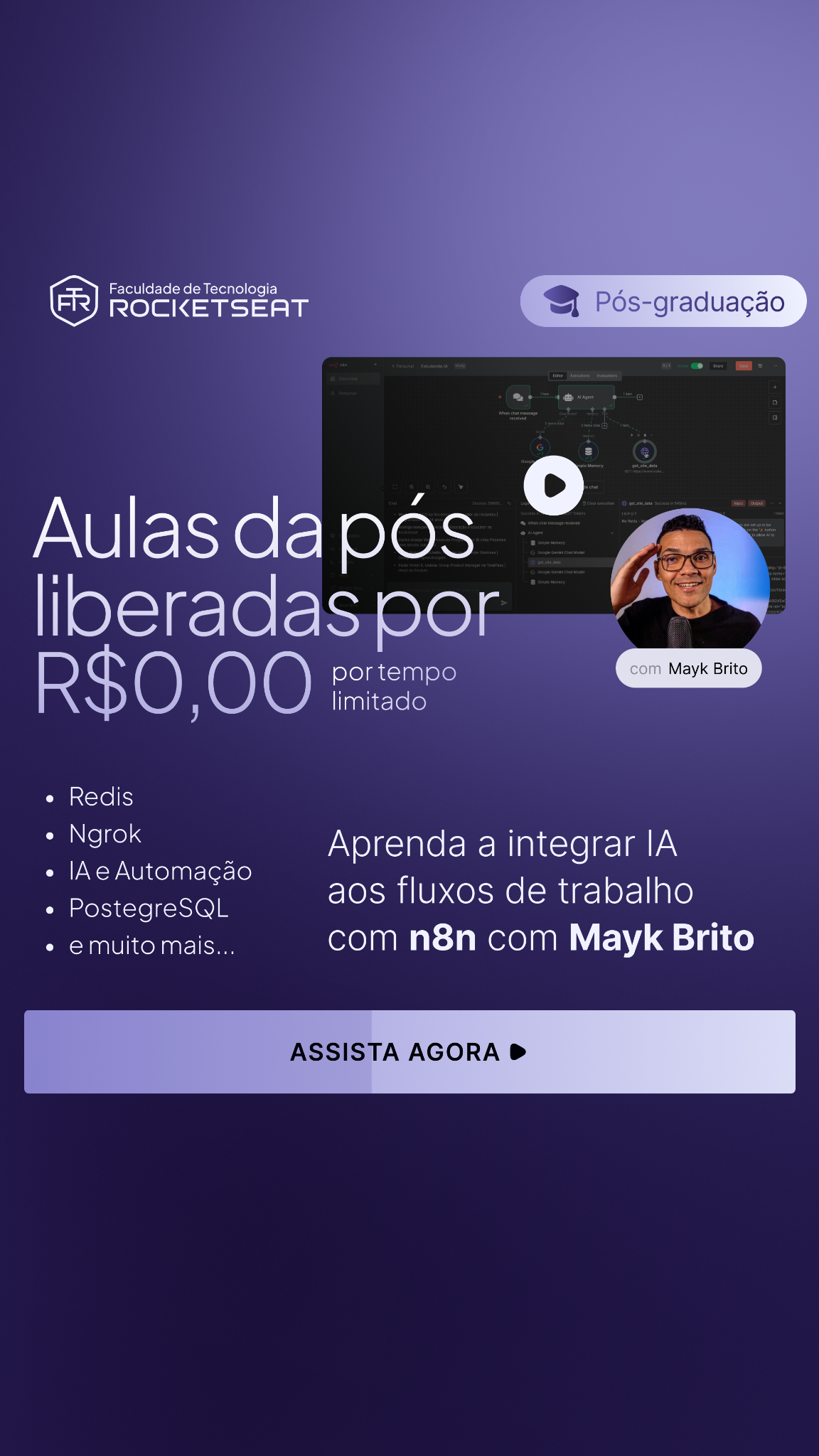 Faculdade de Tecnologia Rocketseat Facebook ad from Nov 19, 2025