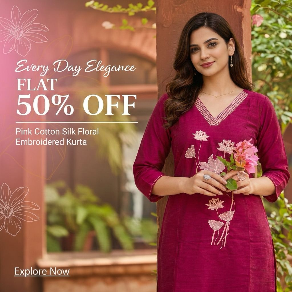 Sakta.com Facebook ad: Elegant Co-ord Set in Linen Cotton