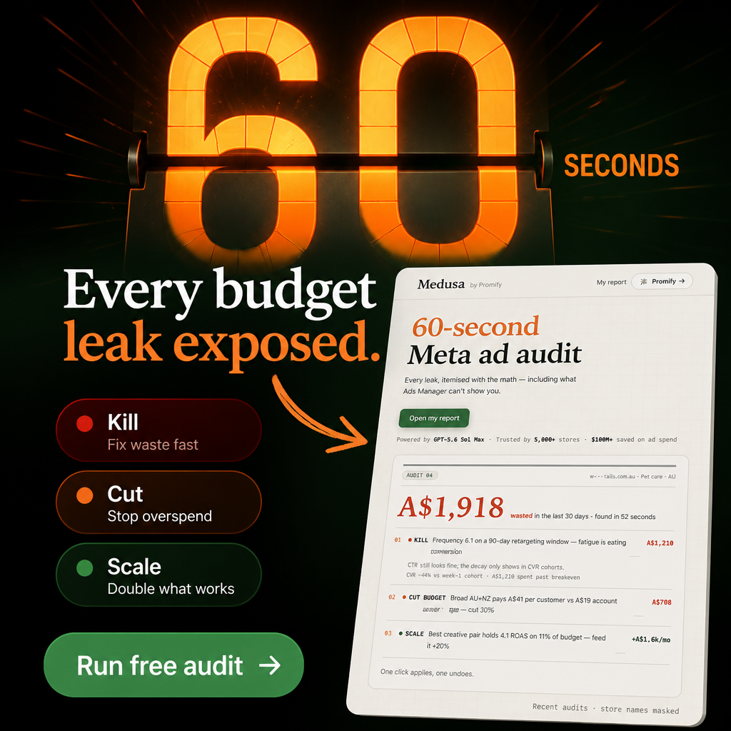 Promify Facebook ad: Free Meta ad audit in 60 seconds