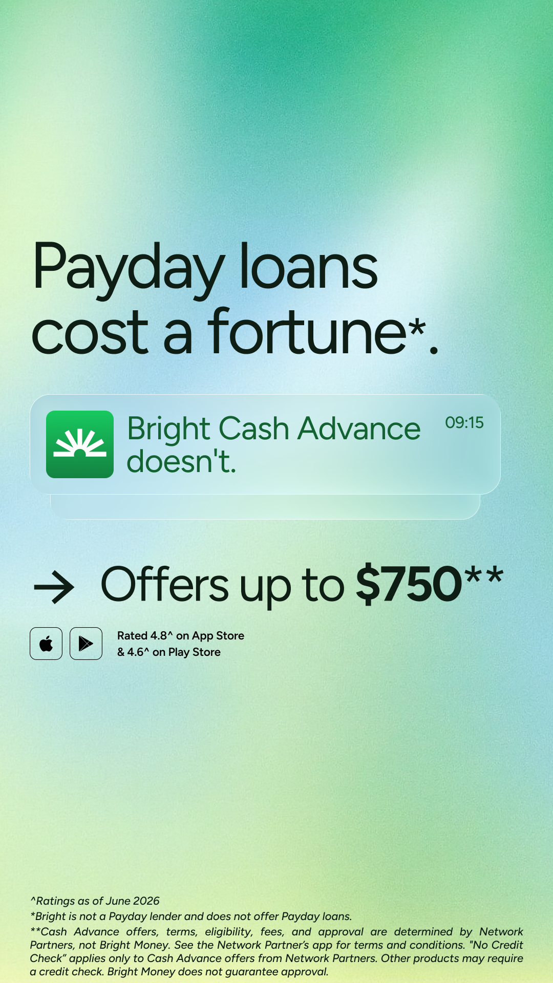 Bright Money Facebook ad