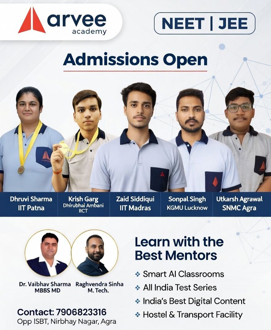Aarvee Academy Agra Facebook ad: Parents of Future Doctors & Engineers!