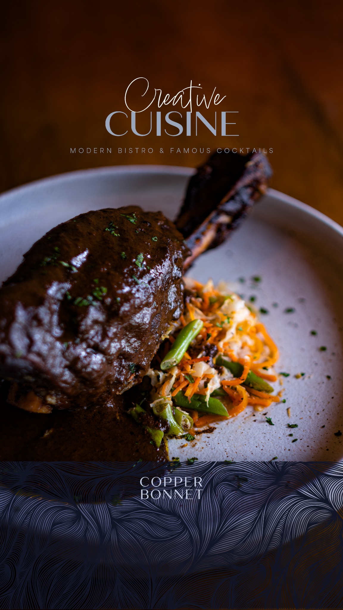 Copper Bonnet Bistro & Bar Facebook ad from Jan 7, 2026