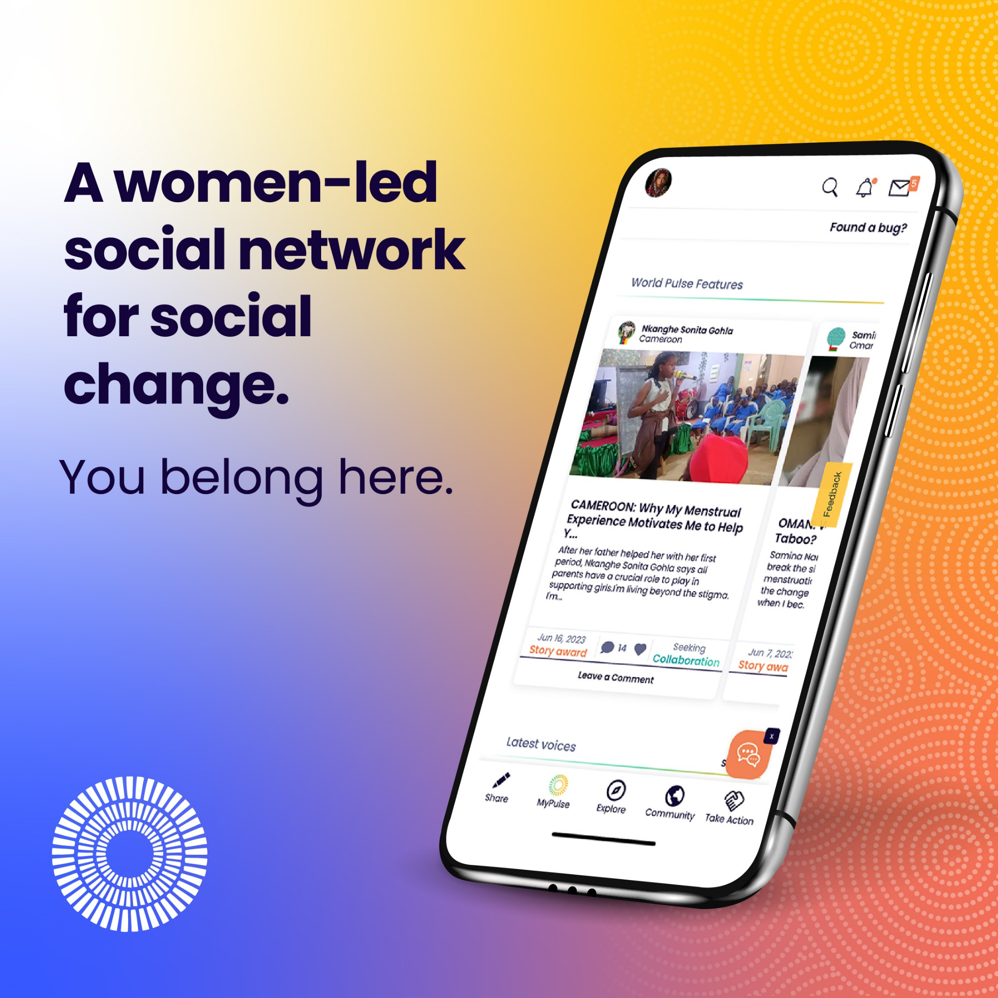 World Pulse Facebook ad: Read stories by global women changemakers
