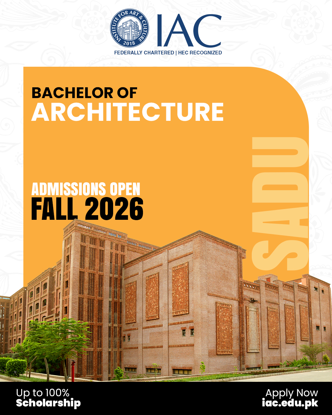 IAC - Institute for Art and Culture Facebook ad: FALL 2026 ADMISSIONS OPEN