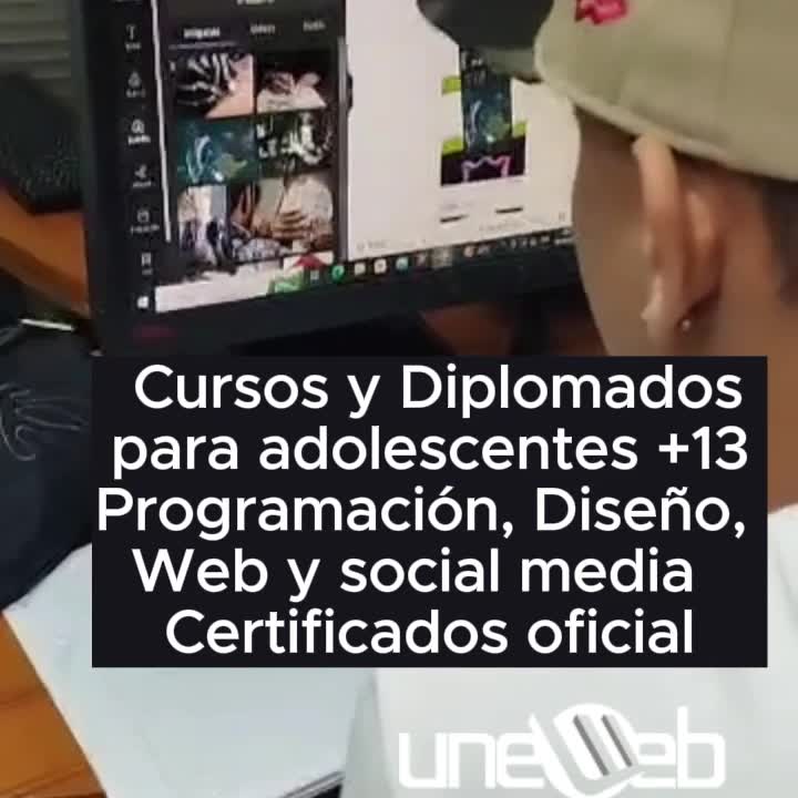 Uneweb.online. Facebook ad: Amplía la creatividad en los Cursos para adolescentes…