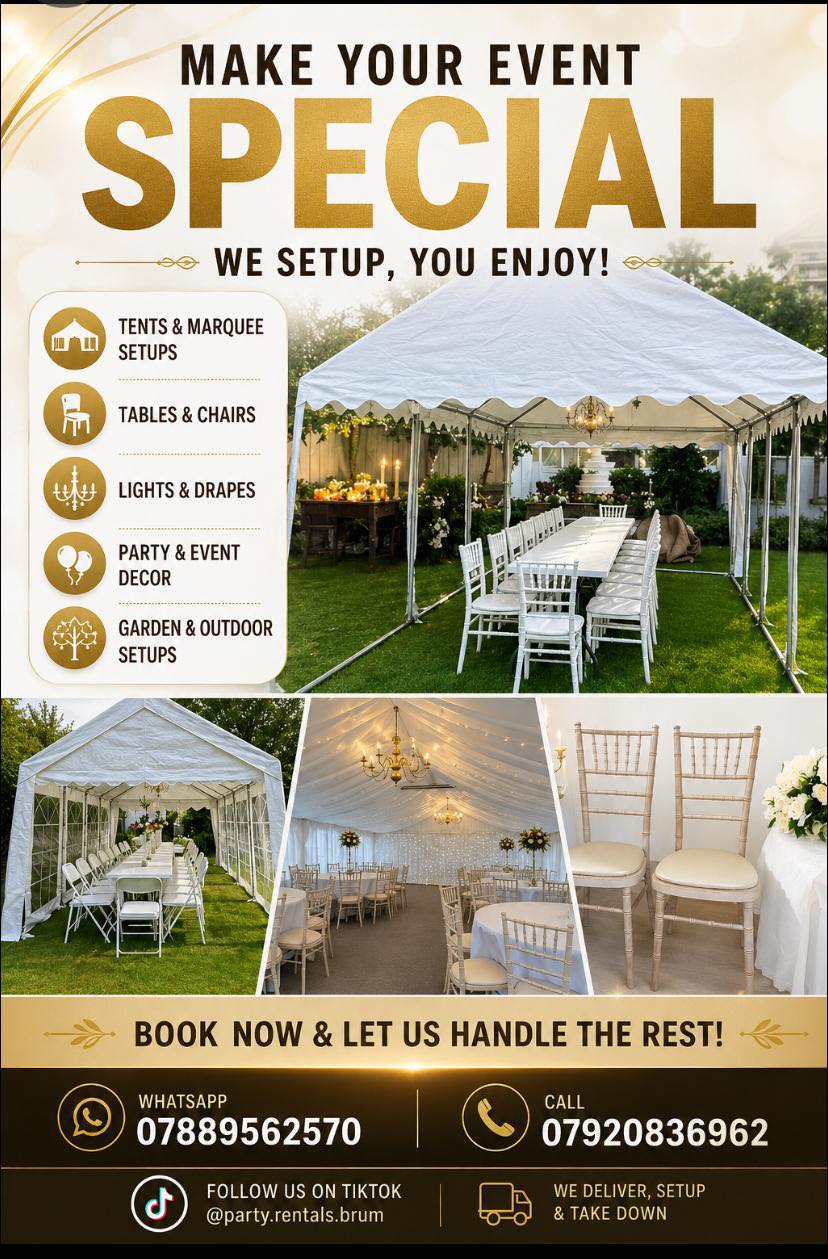 Party Rentals Birmingham Facebook ad: PARTY RENTALS BIRMINGHAM