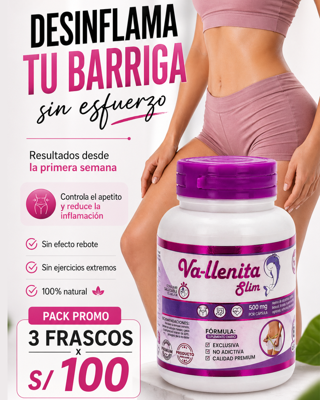 Va-llenita Slim Facebook ad: Más energía, menos ansiedad y resultados reales
