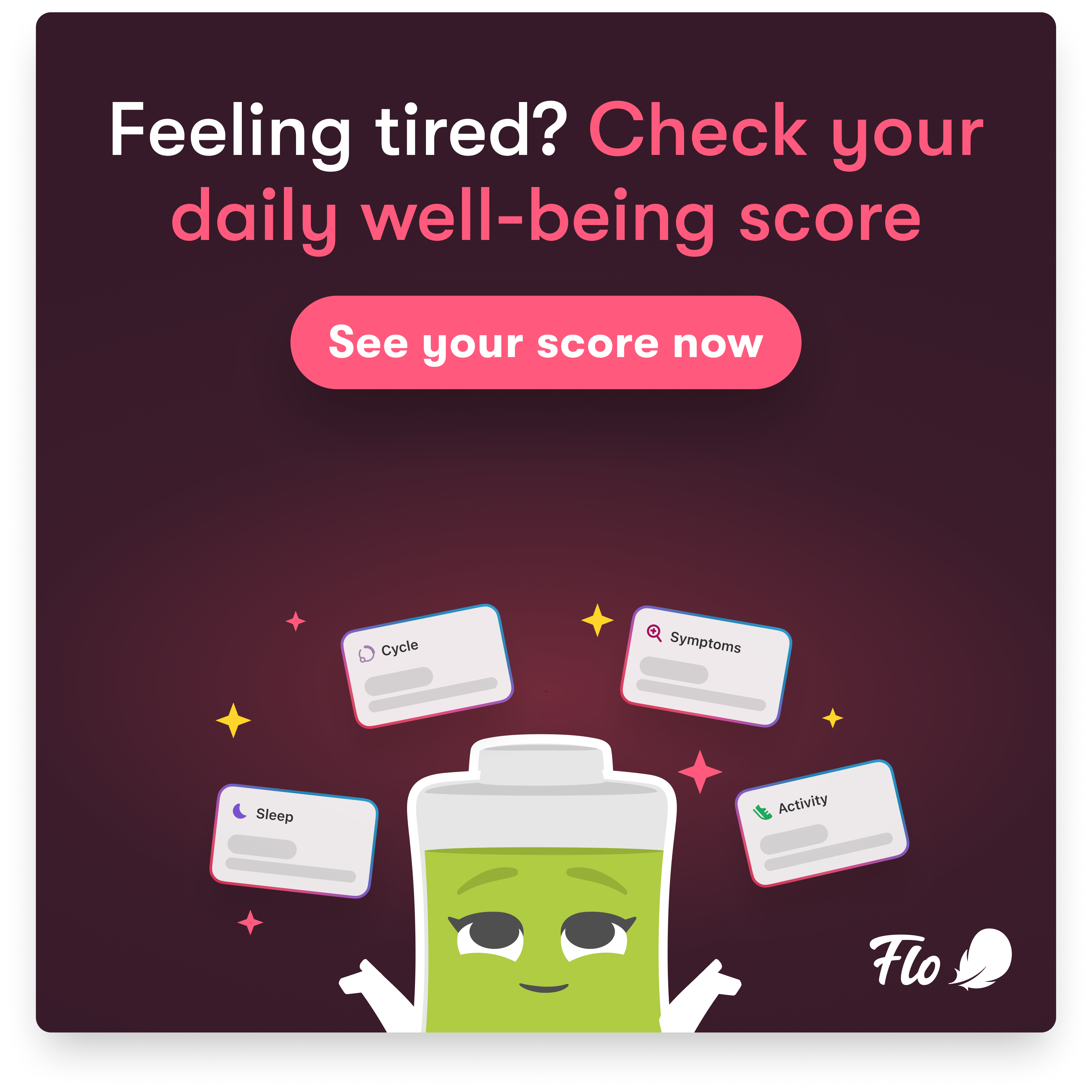 Flo Health App Facebook ad: Start using Flo today!