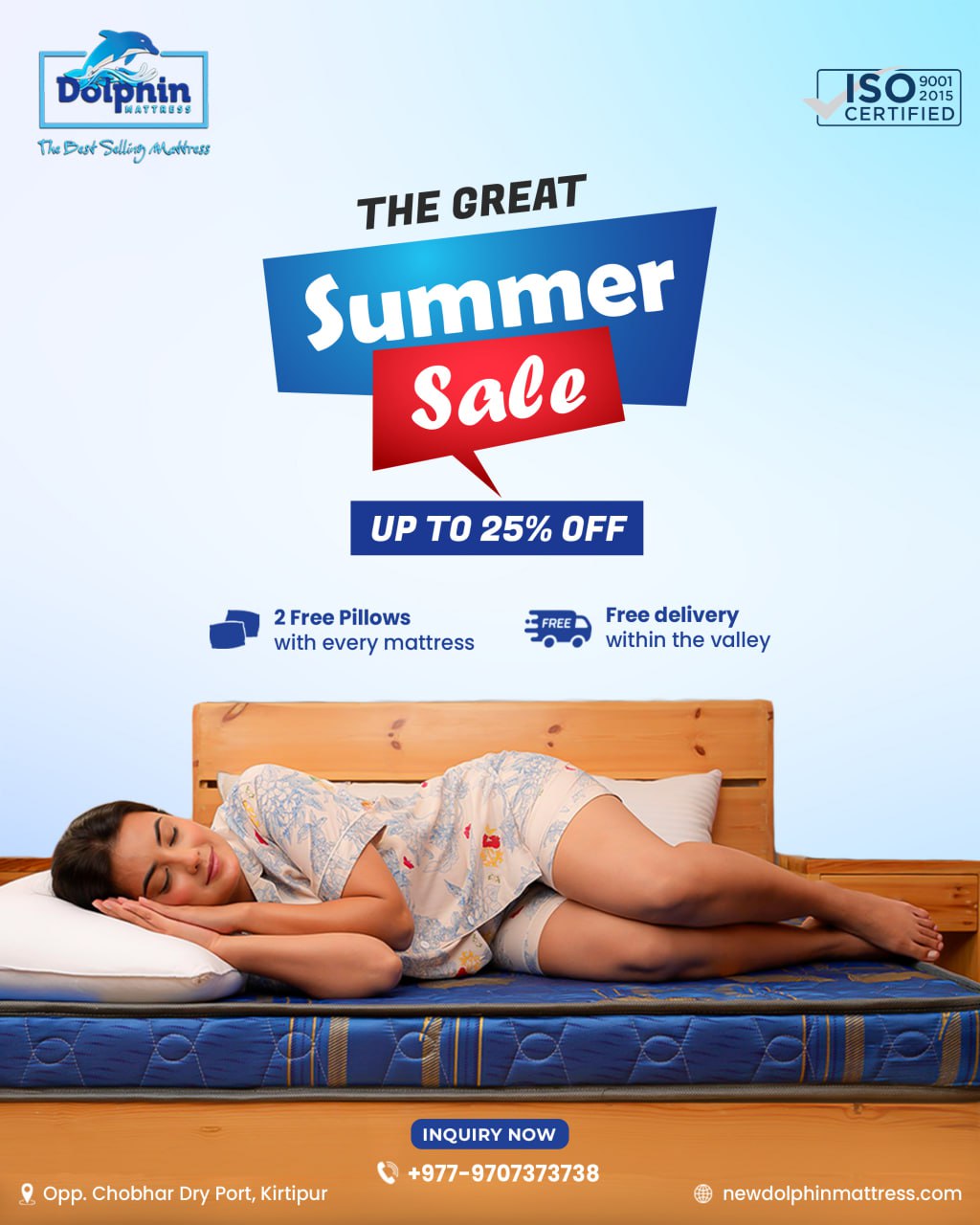 Dolphin Mattress - Nepal’s Finest Mattress Manufacturer Facebook ad: THE GREAT SUMMER SALE-ENDS SOON!