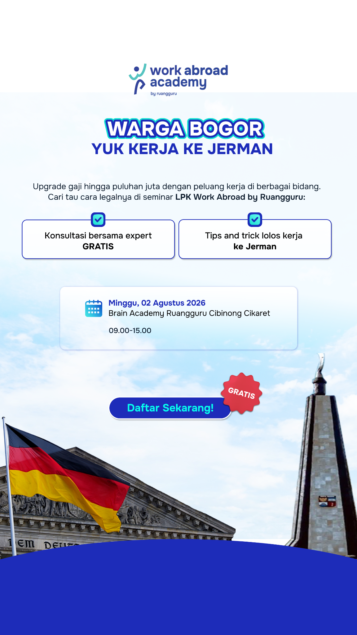 Work Abroad Academy Facebook ad: Kupas Tuntas Jalur Legal Kerja ke Jerman dan Peluang…