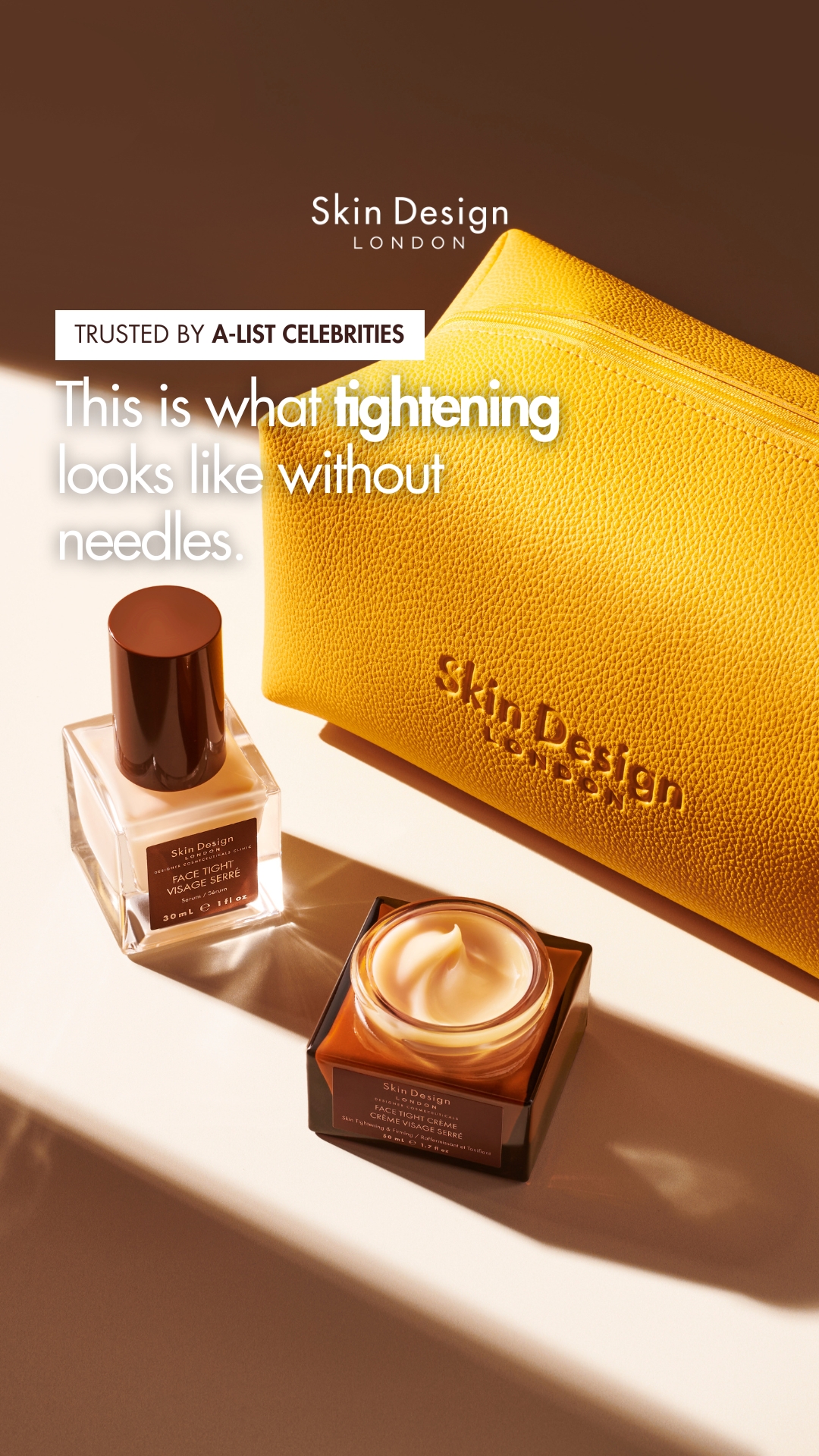 Skin Design London Facebook ad: Designed by the Titan of Tightening