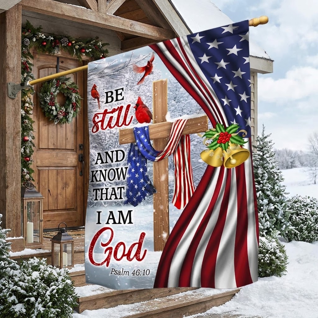 Flagwix.com Facebook ad: Jesus Christ Cross Flag Be Still And Know That I Am God…
