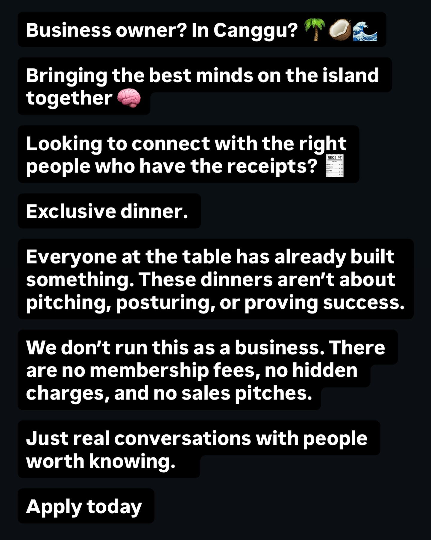 worthknowing.network Facebook ad: Worth Knowing Network | Exclusive Private Dinner Circle