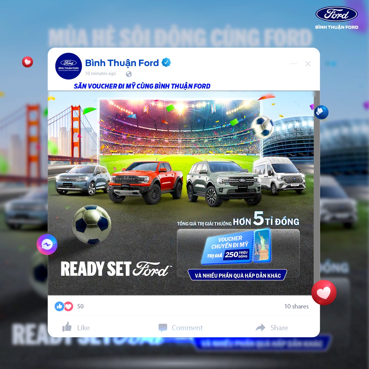 Bình Thuận Ford Facebook ad: BÓNG ĐÃ LĂN, ĐỪNG BỎ QUA CƠ HỘI…
