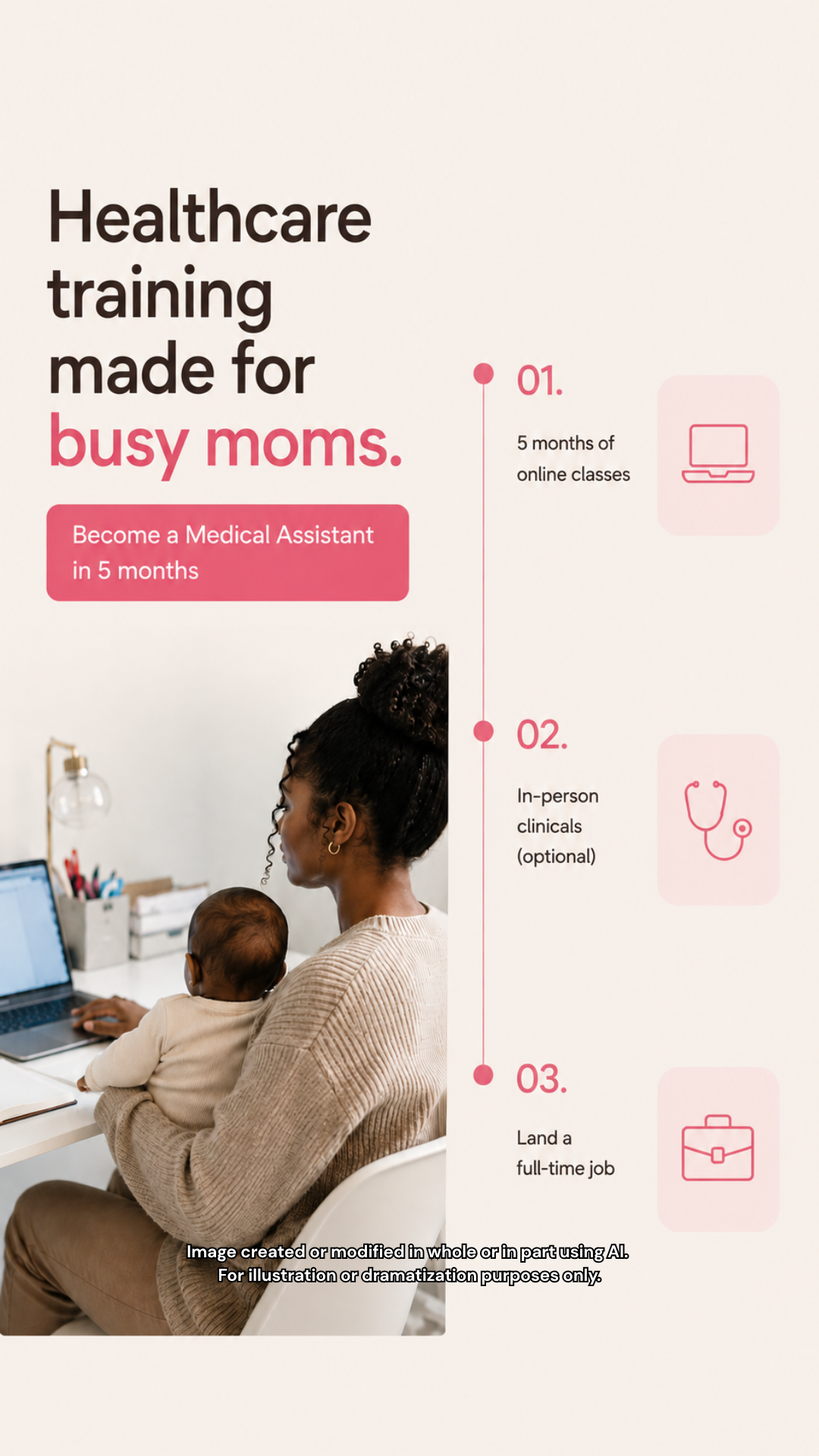 Stepful Facebook ad: Become a Medical Assistant Around Your Life