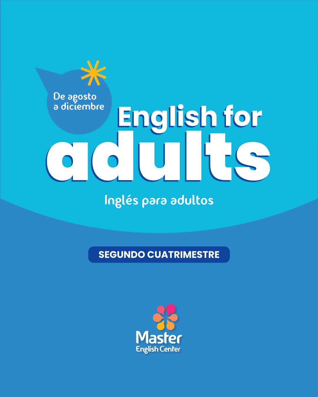 Master English Center Facebook ad: Cursos de inglés para adultos 2026.