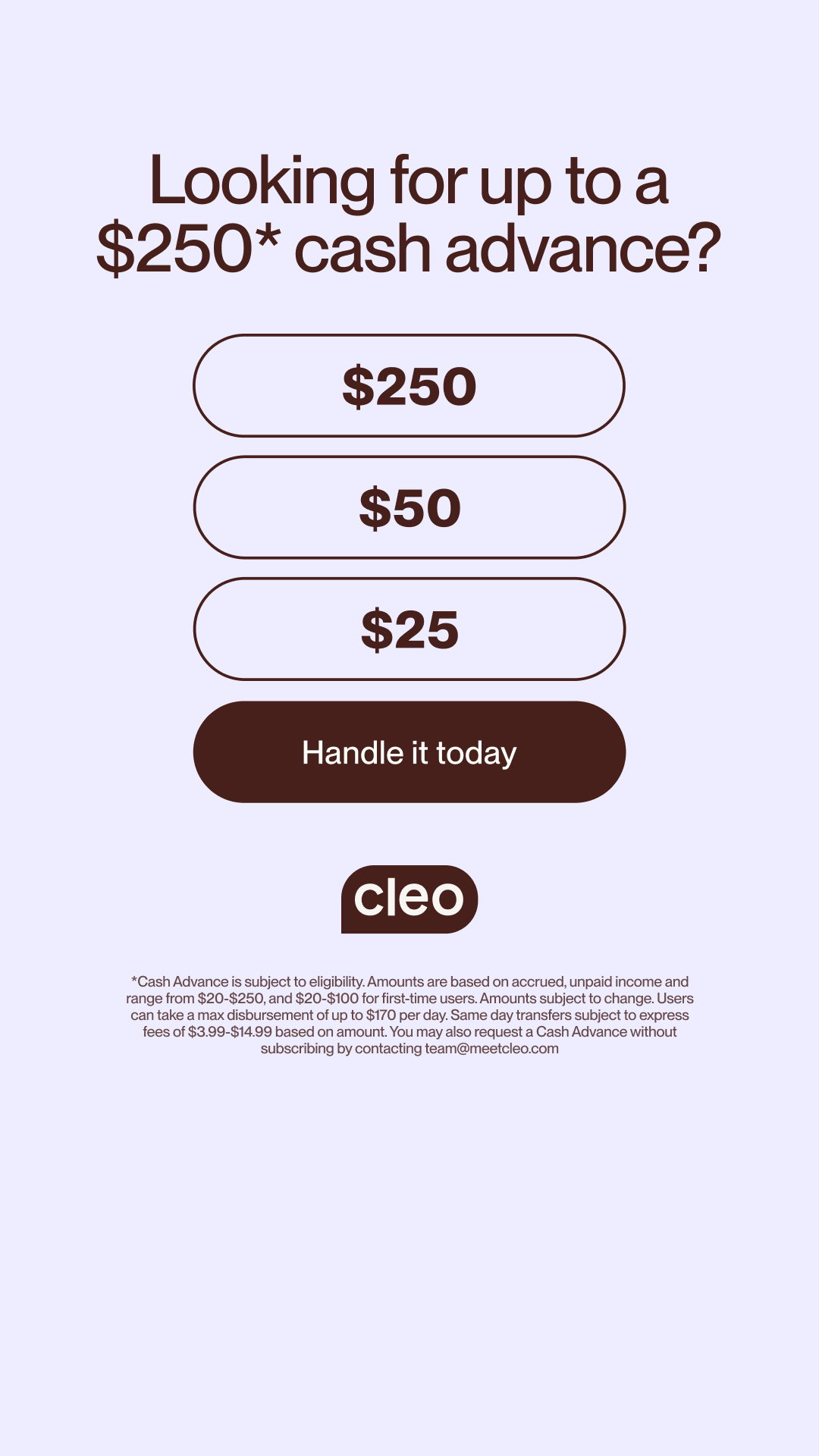 Cleo Facebook ad