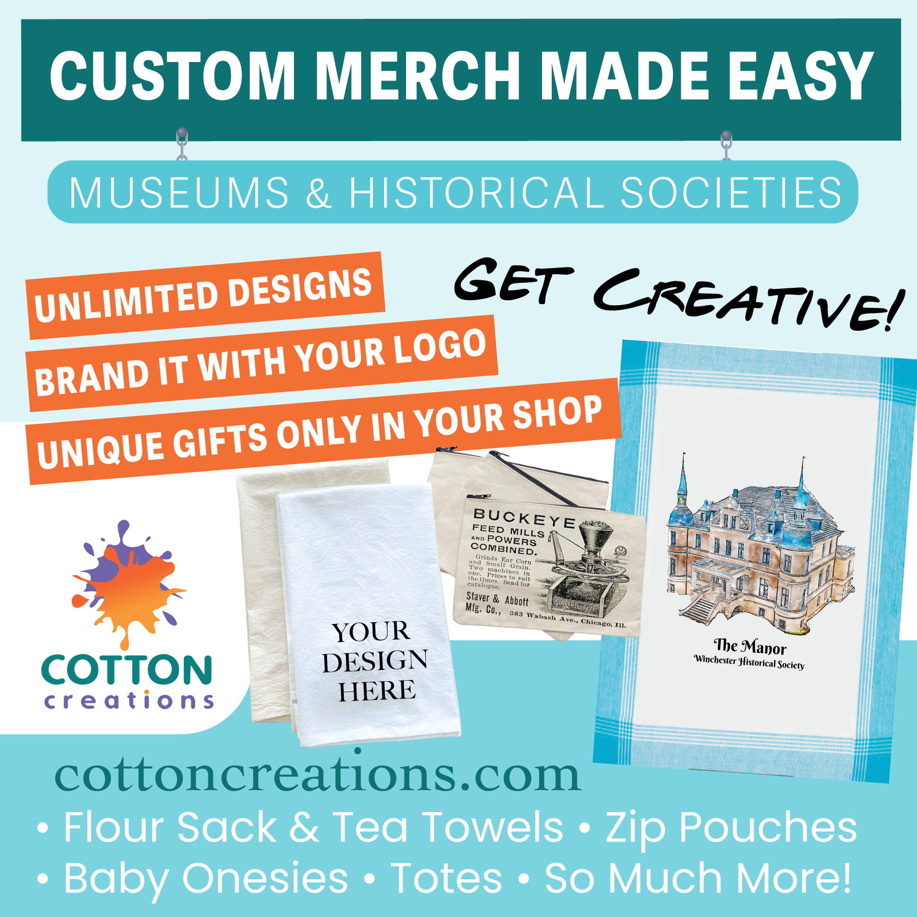 Cotton Creations Facebook ad: Museum Gift Shop Products - Cotton Creations