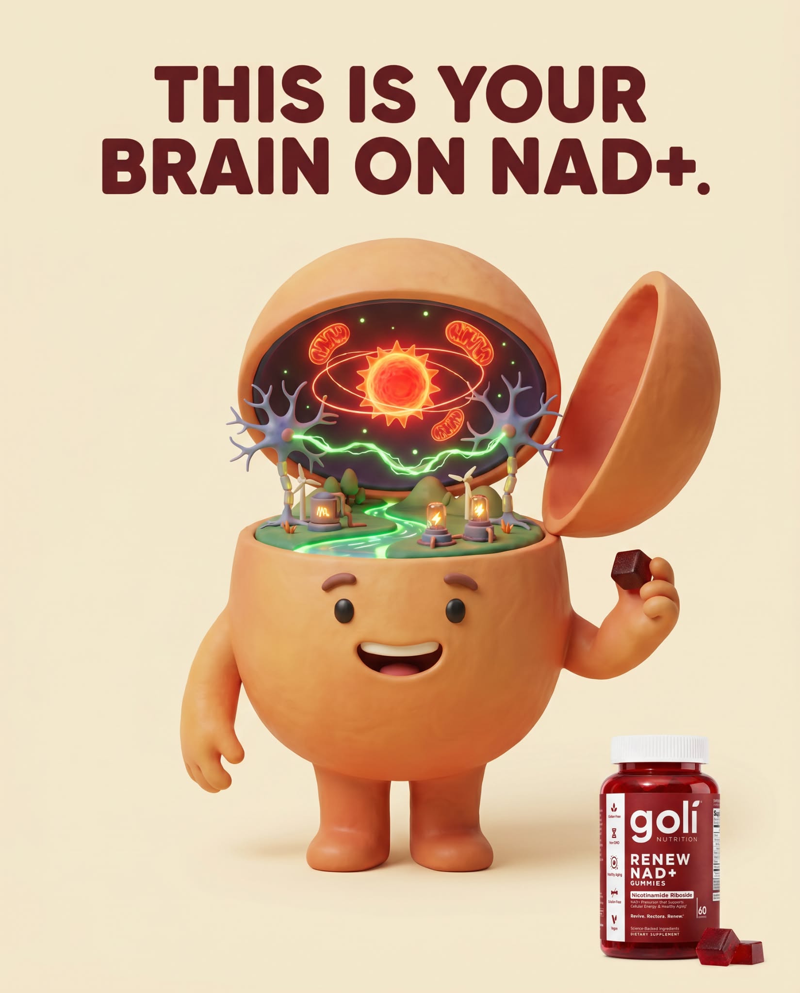 Goli Facebook ad: Zero Sugar, Maximum Yum: 3 FOR 34