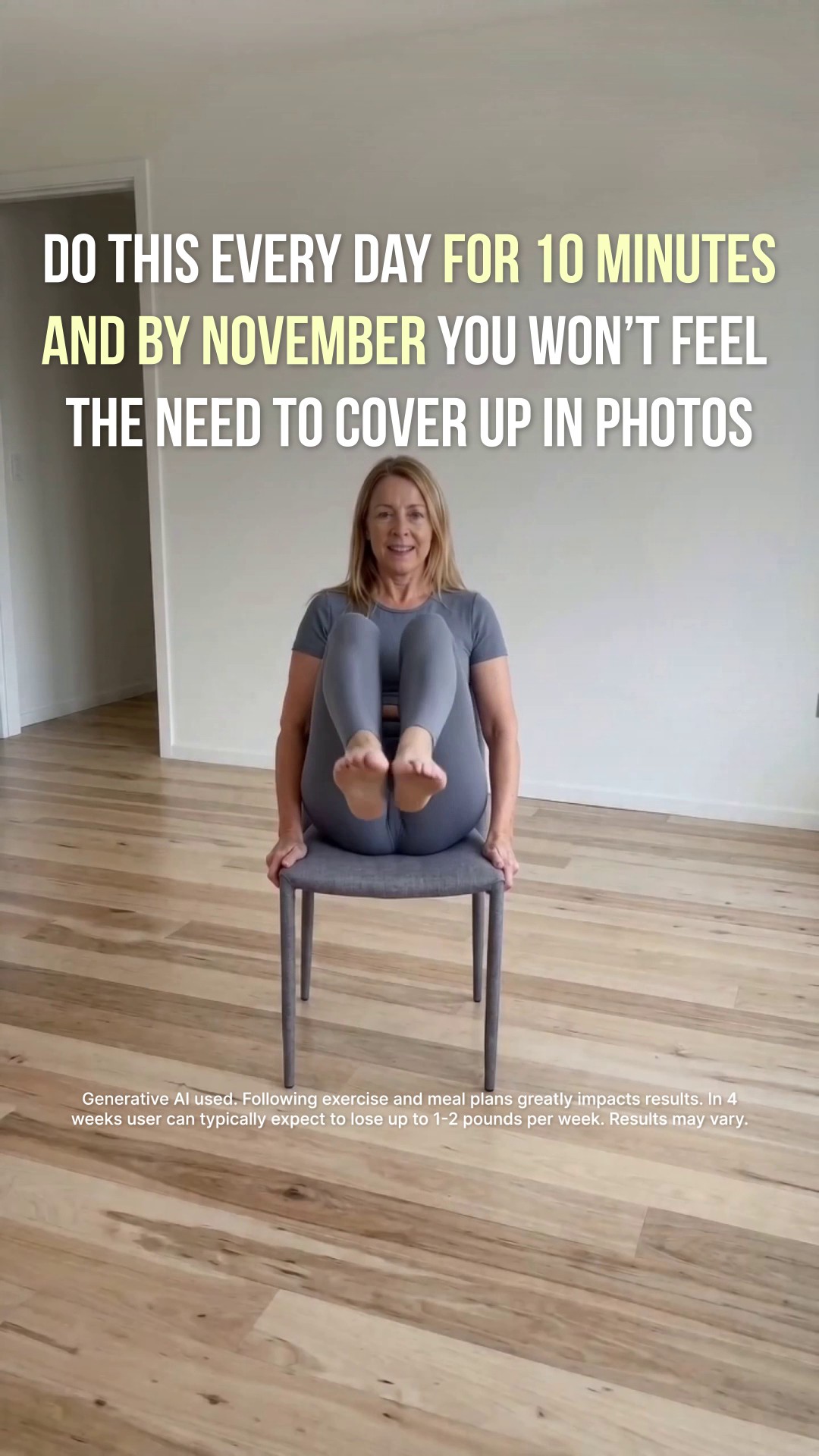 Tori Repa Facebook ad: Start Chair Yoga routine