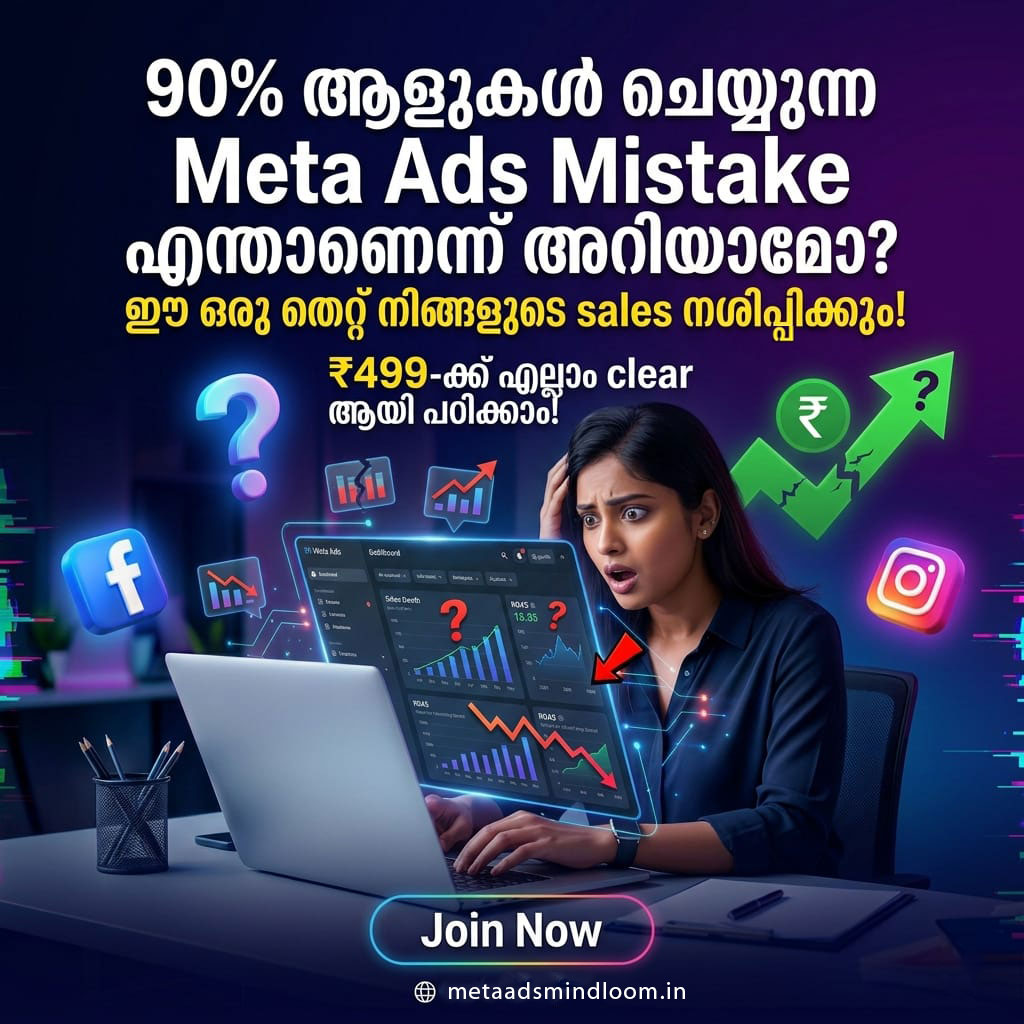 Mindloom Learning Facebook ad: വെറുതെ പൈസ കളയല്ലേ! Meta Ads പഠിക്കാം