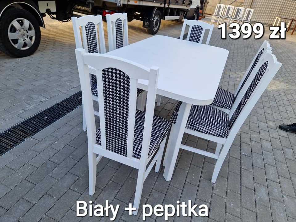 Dx-meble Facebook ad: Komplet stół 80x140 rozkładany na 180cm + 6…
