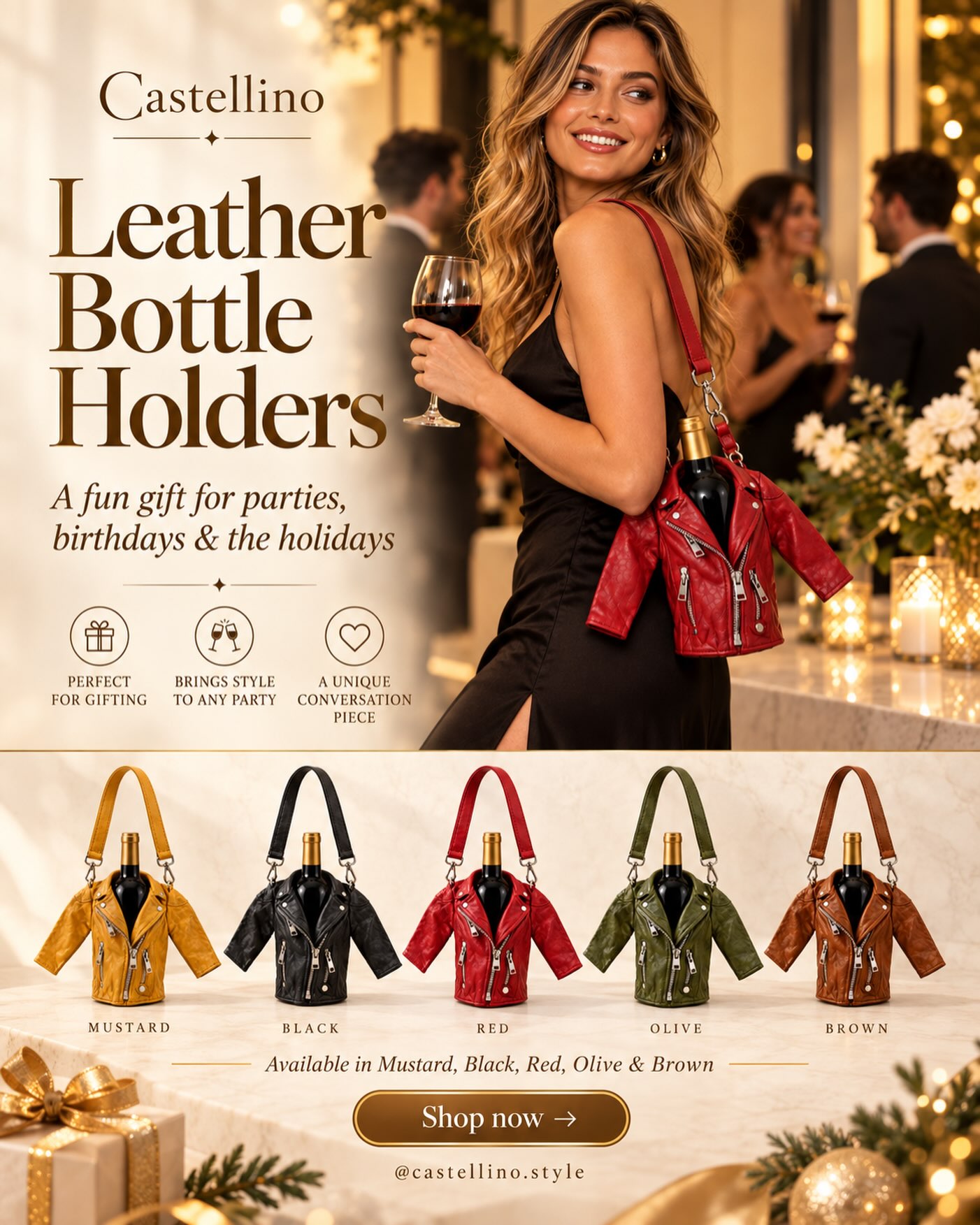 castellino.style Facebook ad: Who needs a boring wine bag when your…