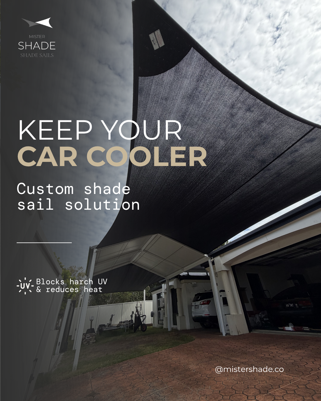Mister Shade Facebook ad: Custom Shade Sails & Awnings for SEQ