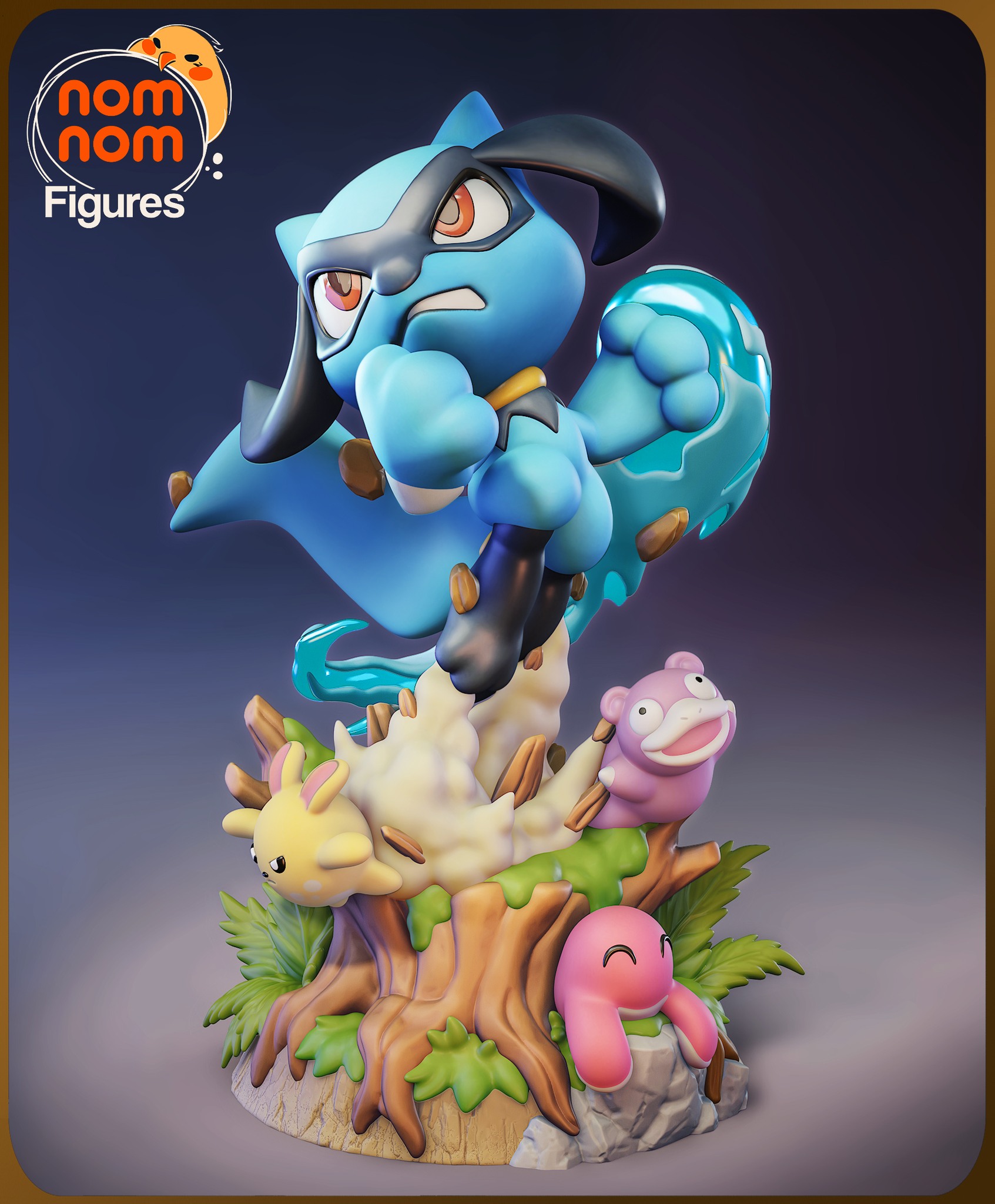 Nomnom Figures 2.0 Facebook ad: A chibi blue aura pup is ready for…
