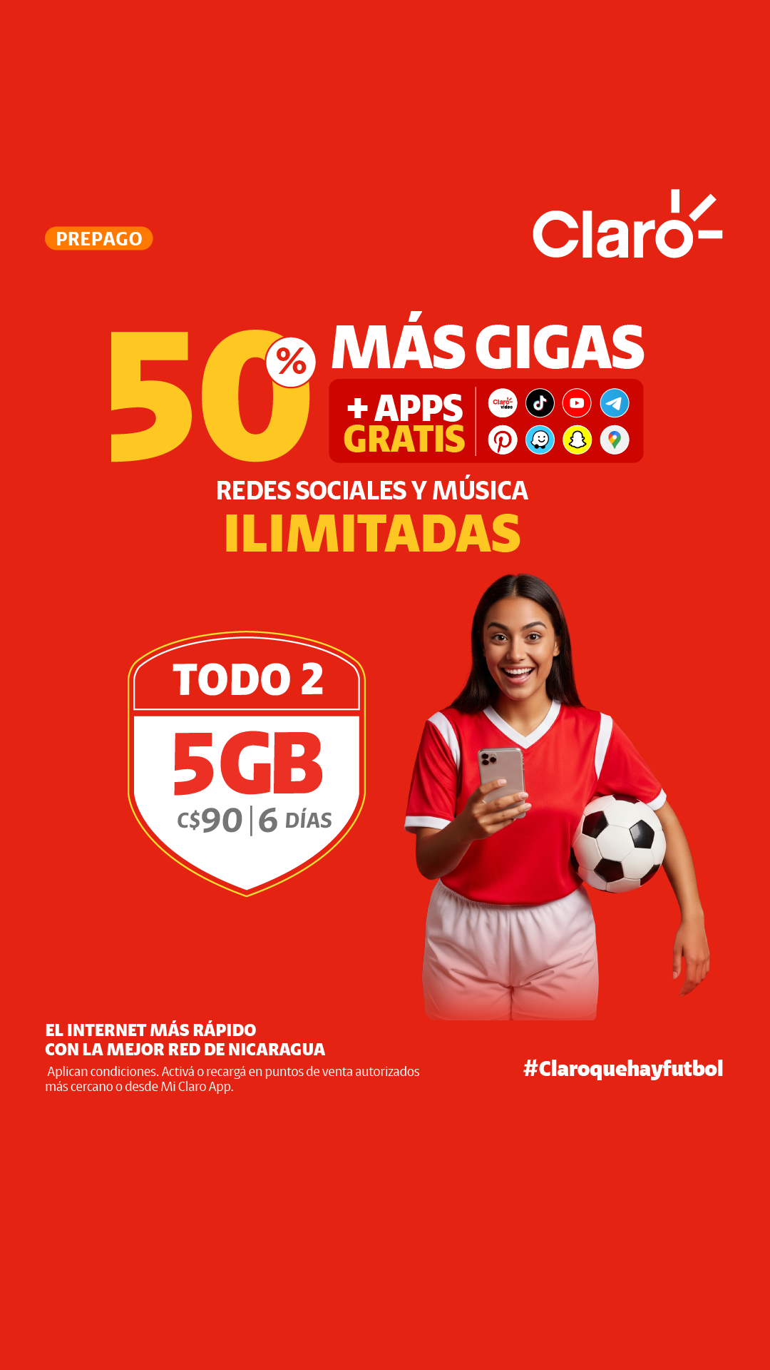 Claro Nicaragua Facebook ad from Jun 4, 2026