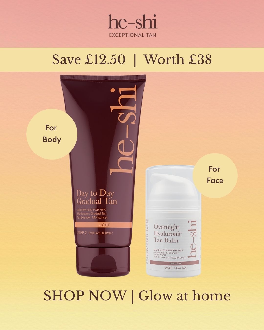 He-Shi Facebook ad: Glow Like a Pro