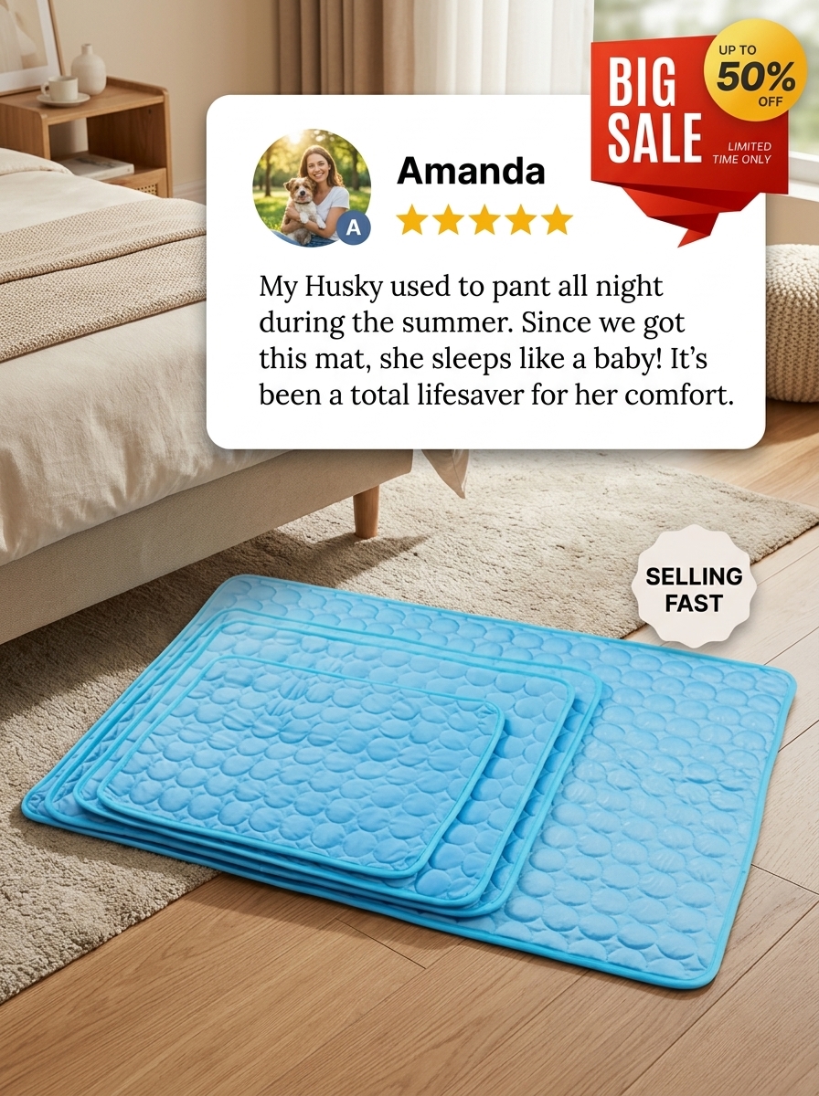Amulanete Facebook ad: Pet Cooling Mat