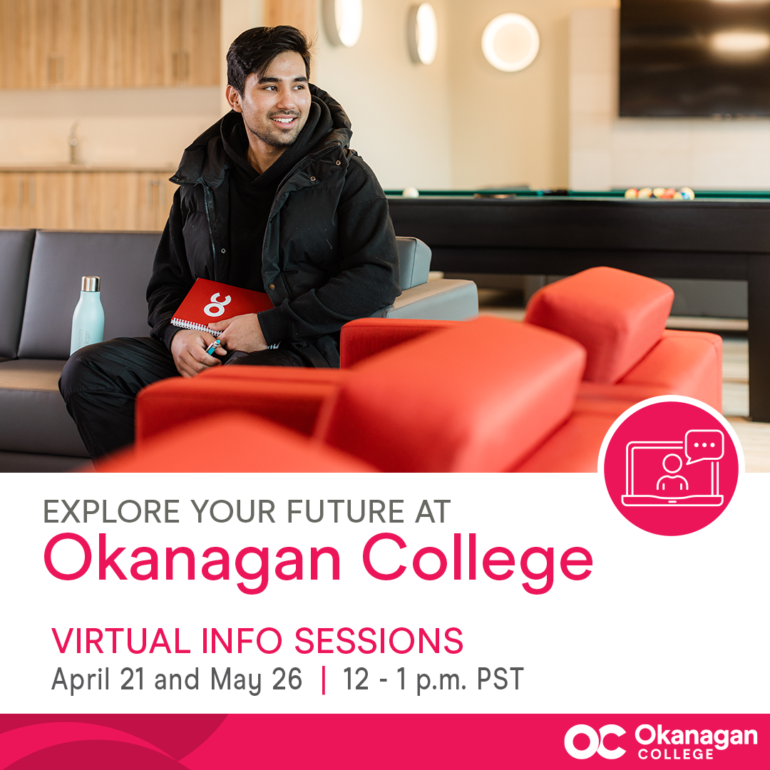 Okanagan College Facebook ad from Apr 7, 2026