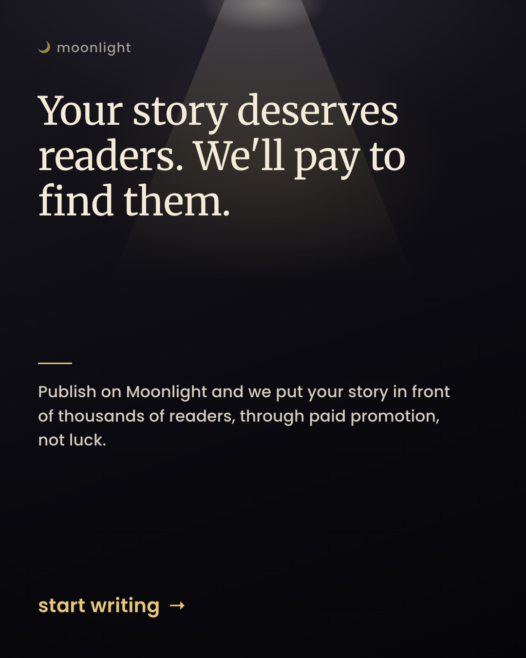 After Hours Fiction Facebook ad: Moonlight - Bite-size Stories