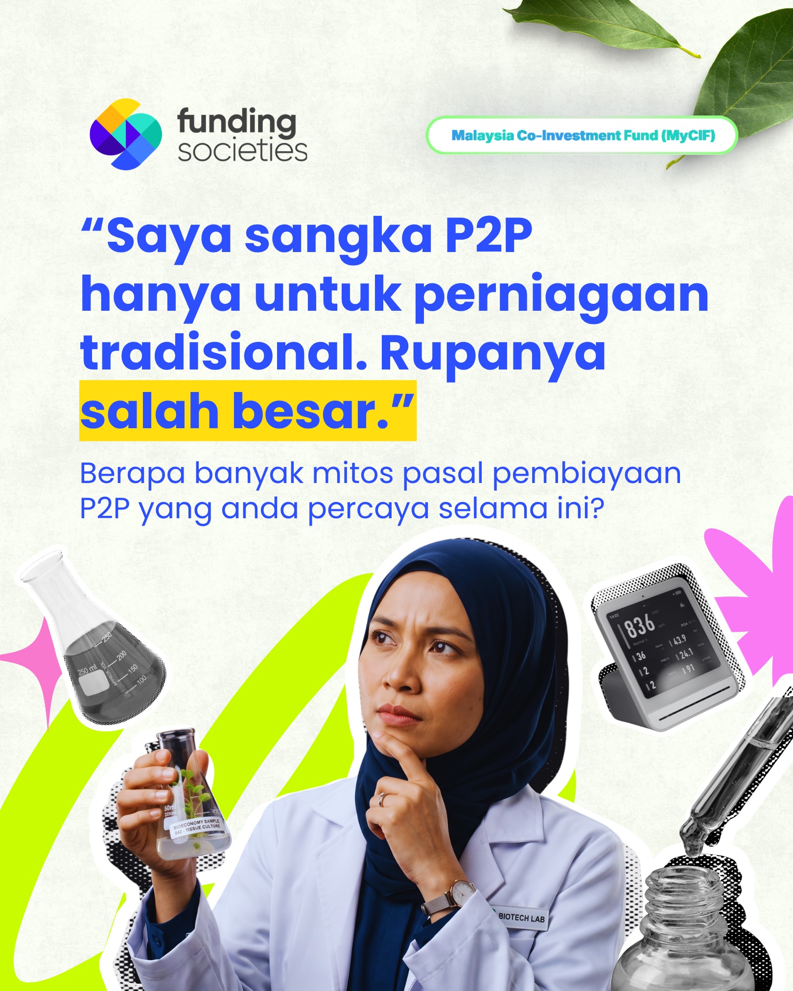Funding Societies Malaysia Facebook ad: Ingat pembiayaan P2P hanya untuk perniagaan trading…