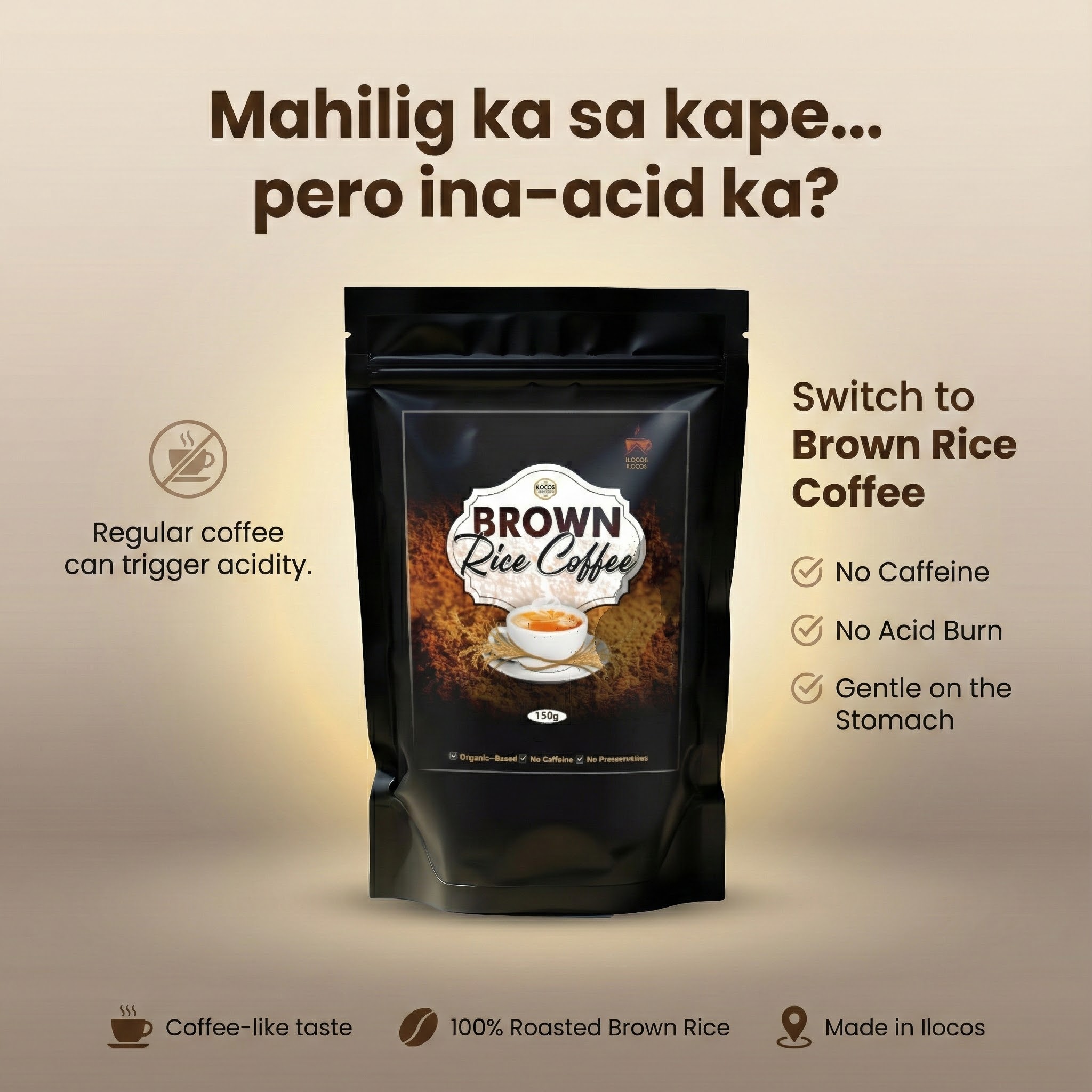 Lako ni Ilokano Facebook ad: Pure Brown Rice Coffee