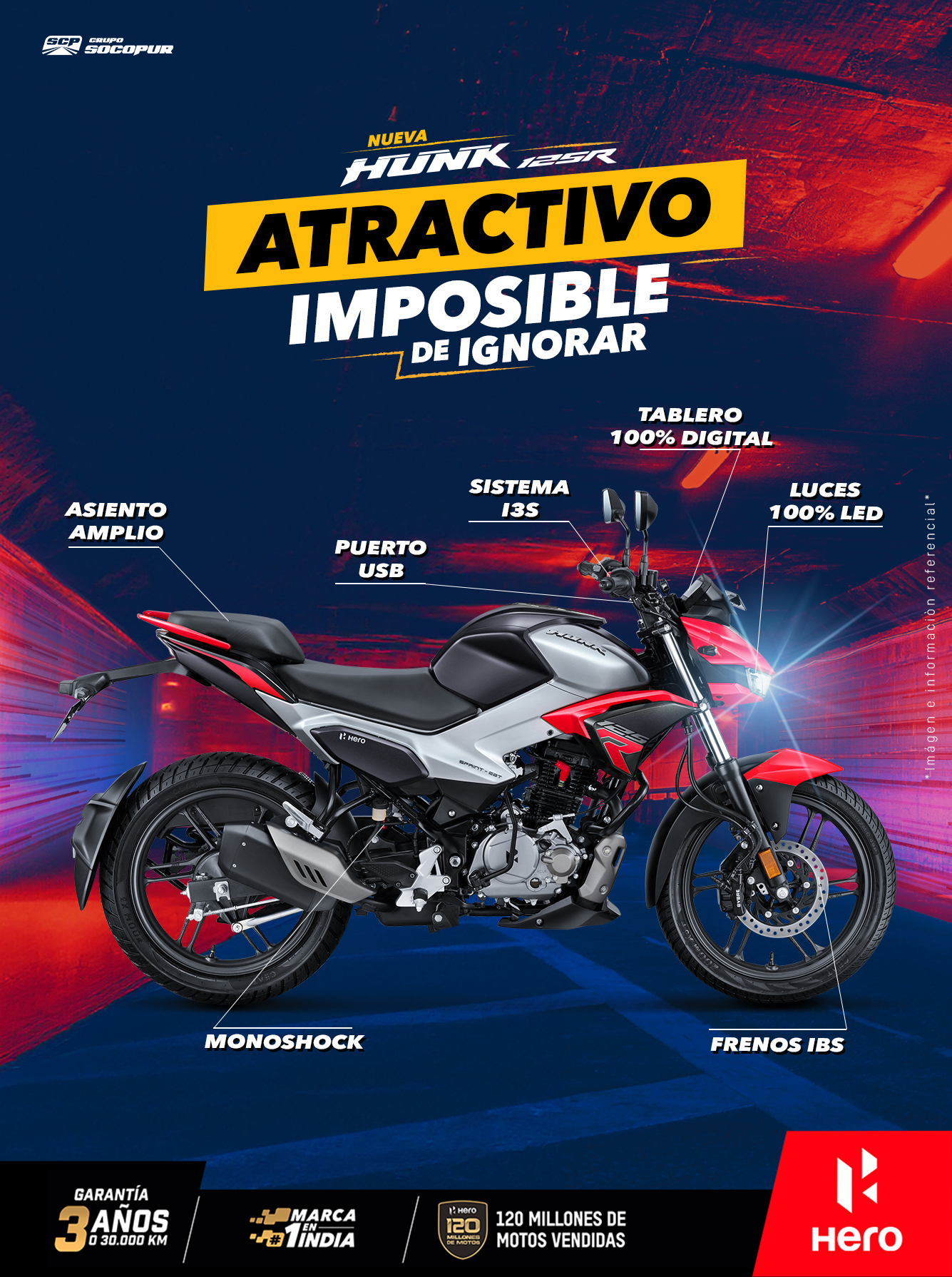 Hero Motos Perú Facebook ad: HUNK 125R