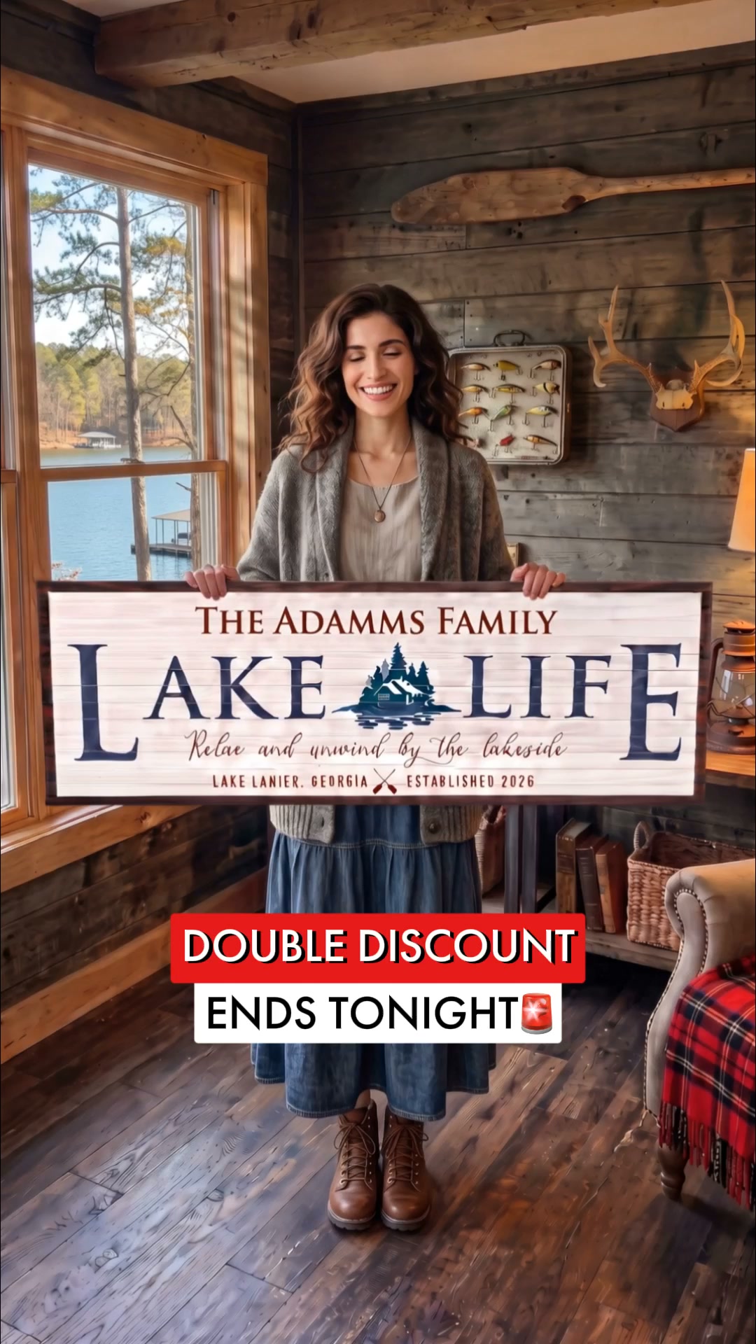 Tailored Canvases - Personalized Art Facebook ad: Handcrafted Personalized Lake Life Sign | Made in the USA…