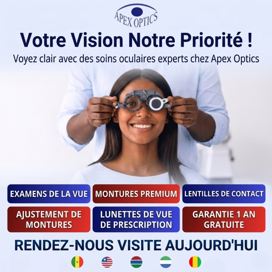 Apex Optics Franco Facebook ad: Votre Vision, Notre Priorité