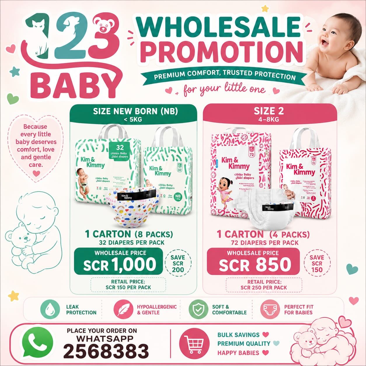 123Baby Facebook ad: WHOLESALE DIAPER PROMOTION
