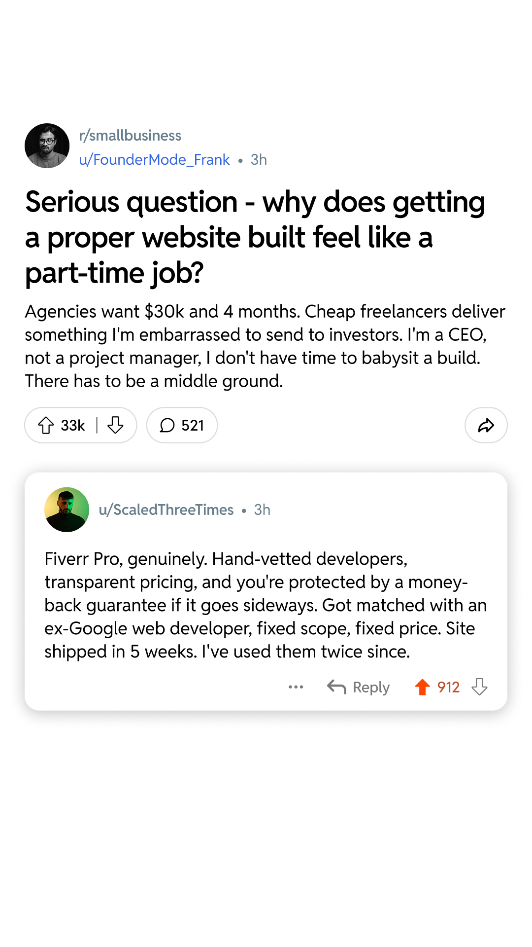Fiverr Facebook ad