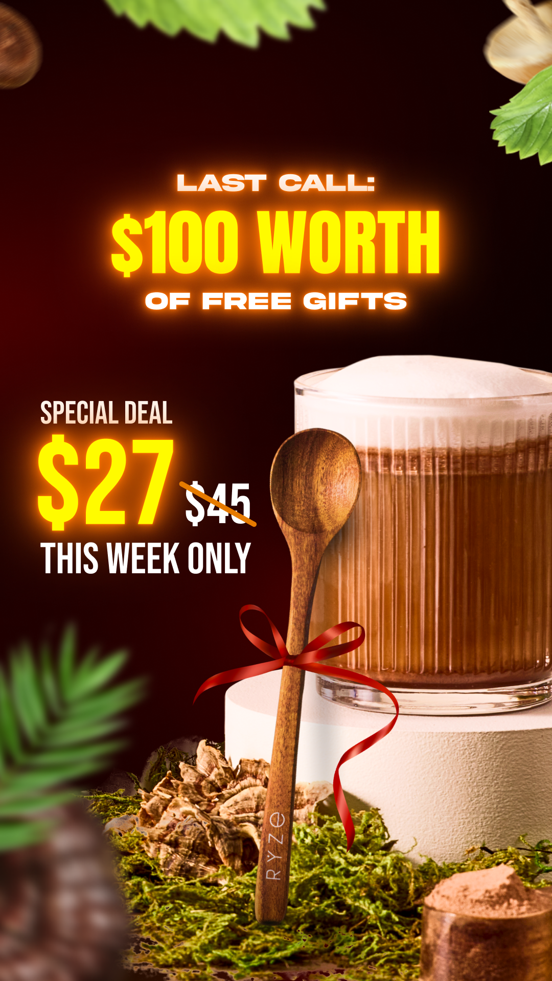 RYZE Superfoods Facebook ad