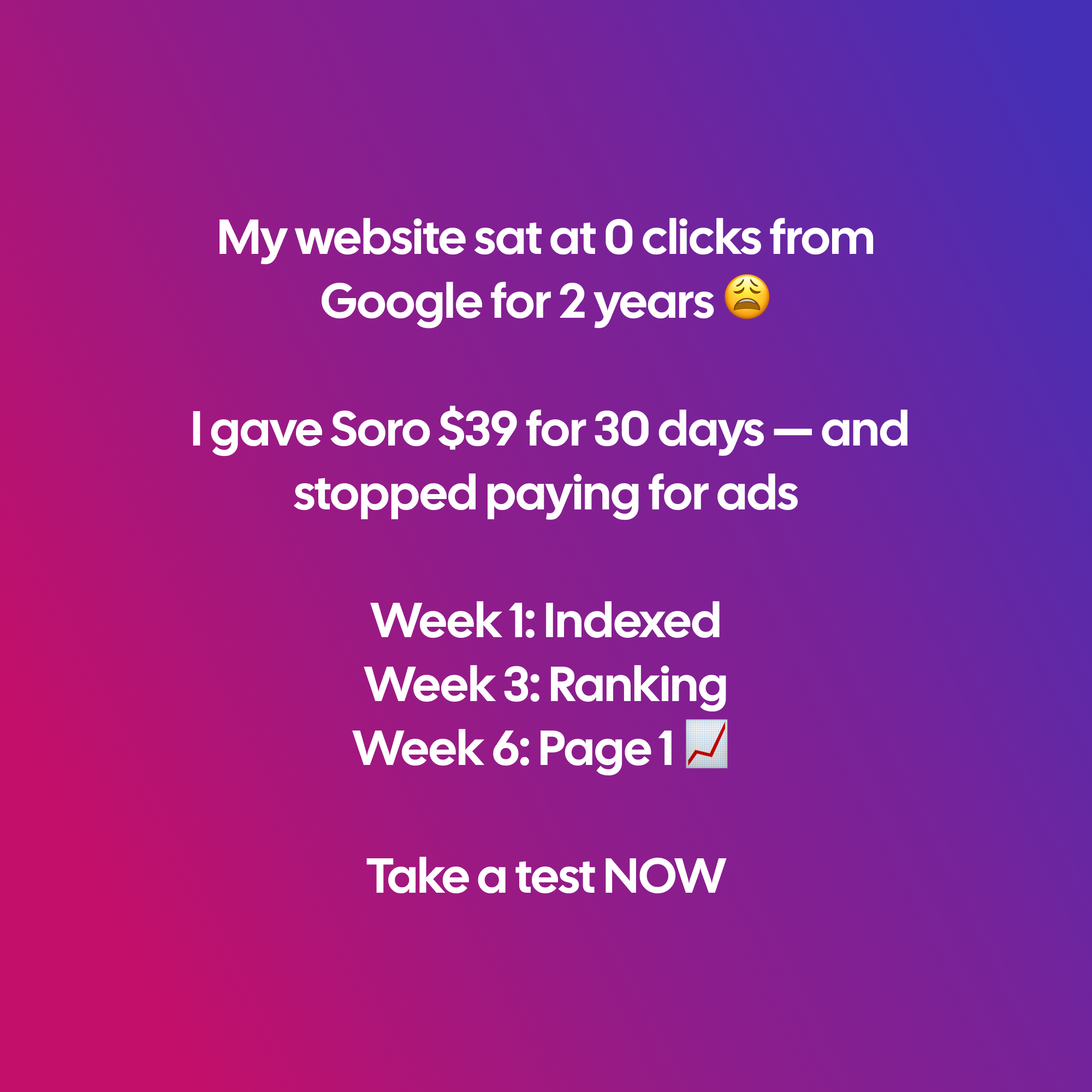 Soro SEO Facebook ad