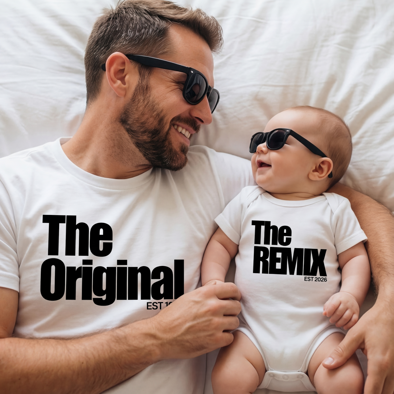 Bo & Birdie Facebook ad: The matching set for dad and baby