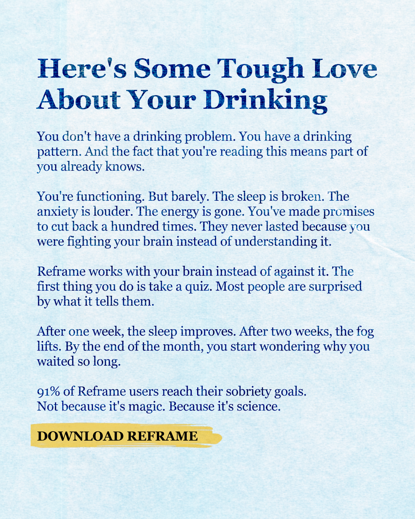 Reframe Facebook ad