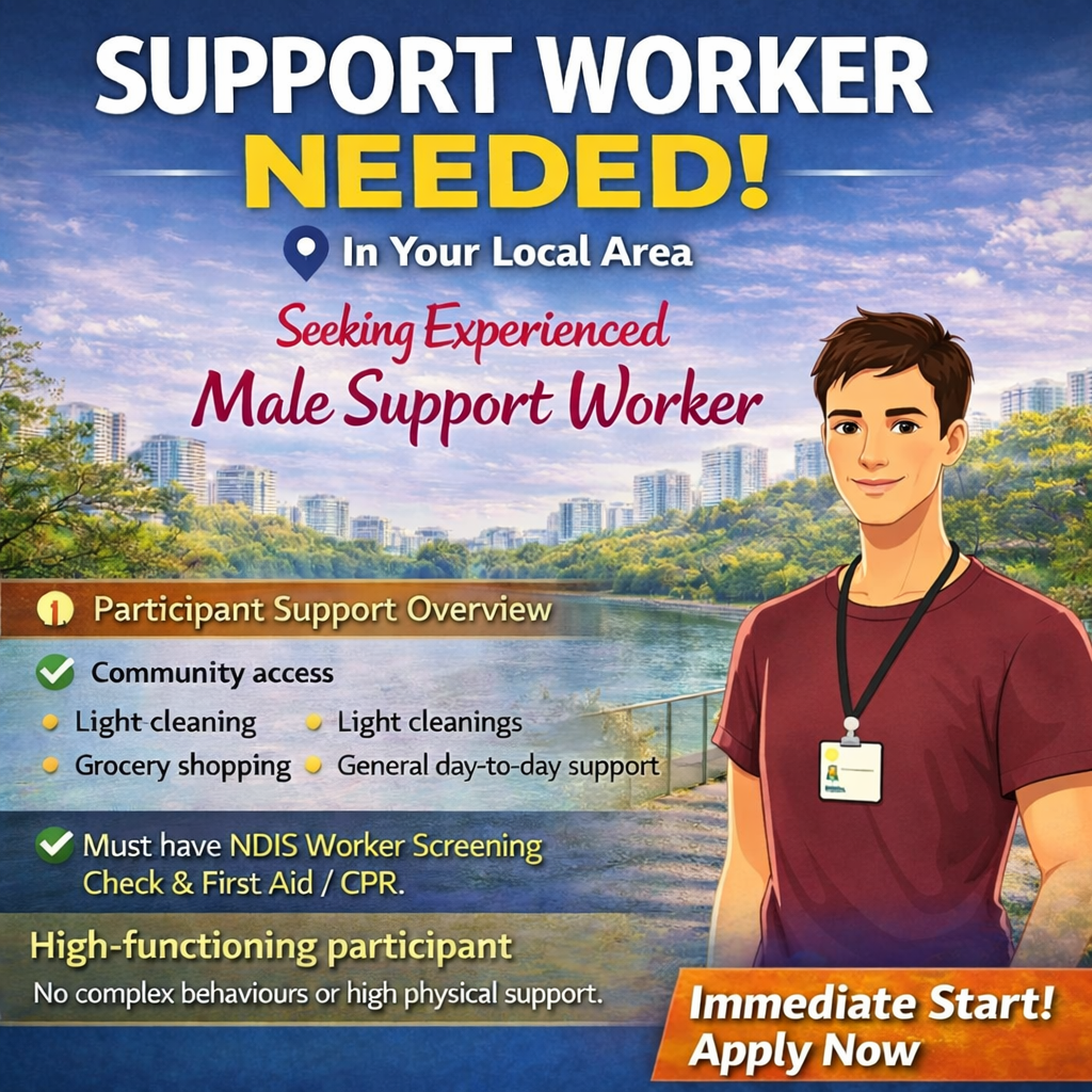 NDIS Growth Partners Facebook ad: Experienced Male Support Workers Wanted