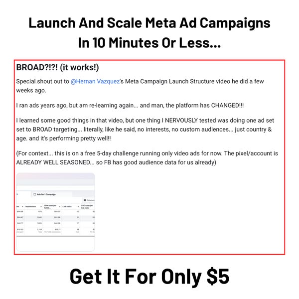 Digital Hernan Vazquez Facebook ad: Rapid Facebook Ads Launch and Scale Framework