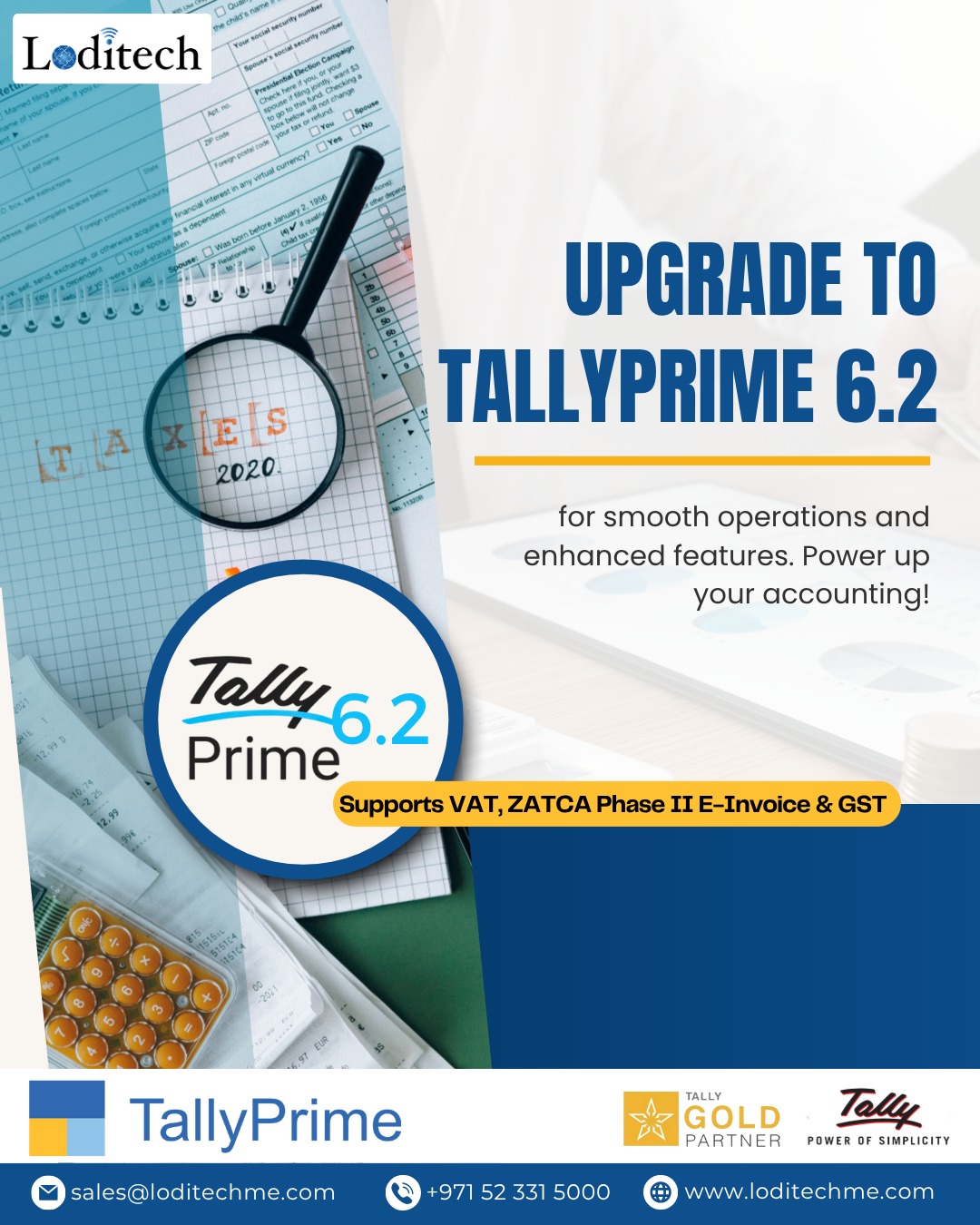 Loditech Technologies LLC Facebook ad: TallyPrime now connected with GreytHR, and Cloud Solutions.